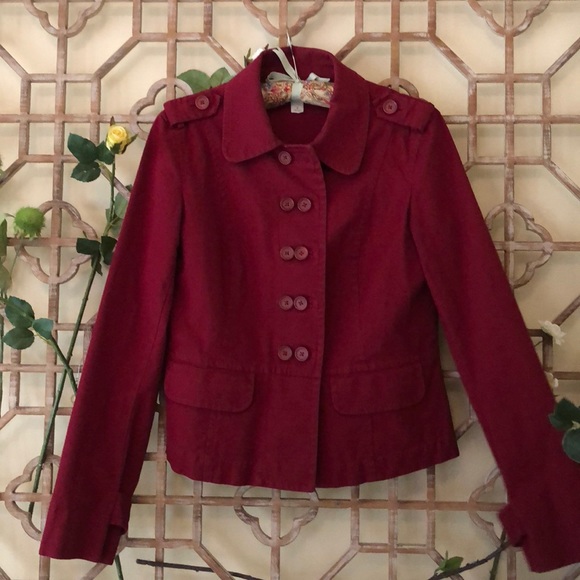 Loft maroon military style cotton jacket - Picture 6 of 8
